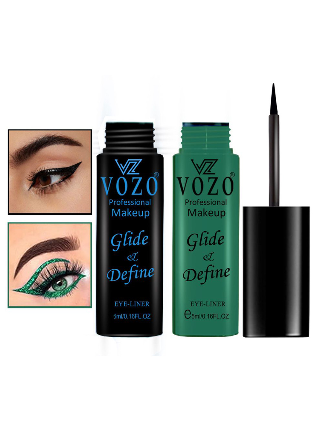 VOZO Set Of 2 Glide & Define Infusion Essential Liquid Eyeliner - 5 ml Each- Shade- 01- 06