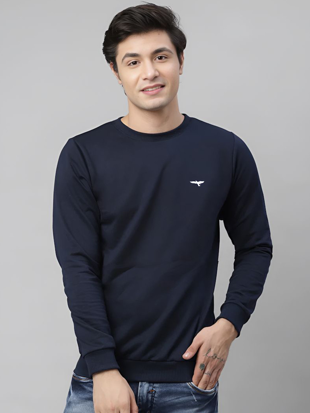 REYA Men Round Neck Cotton Sweatshirt
