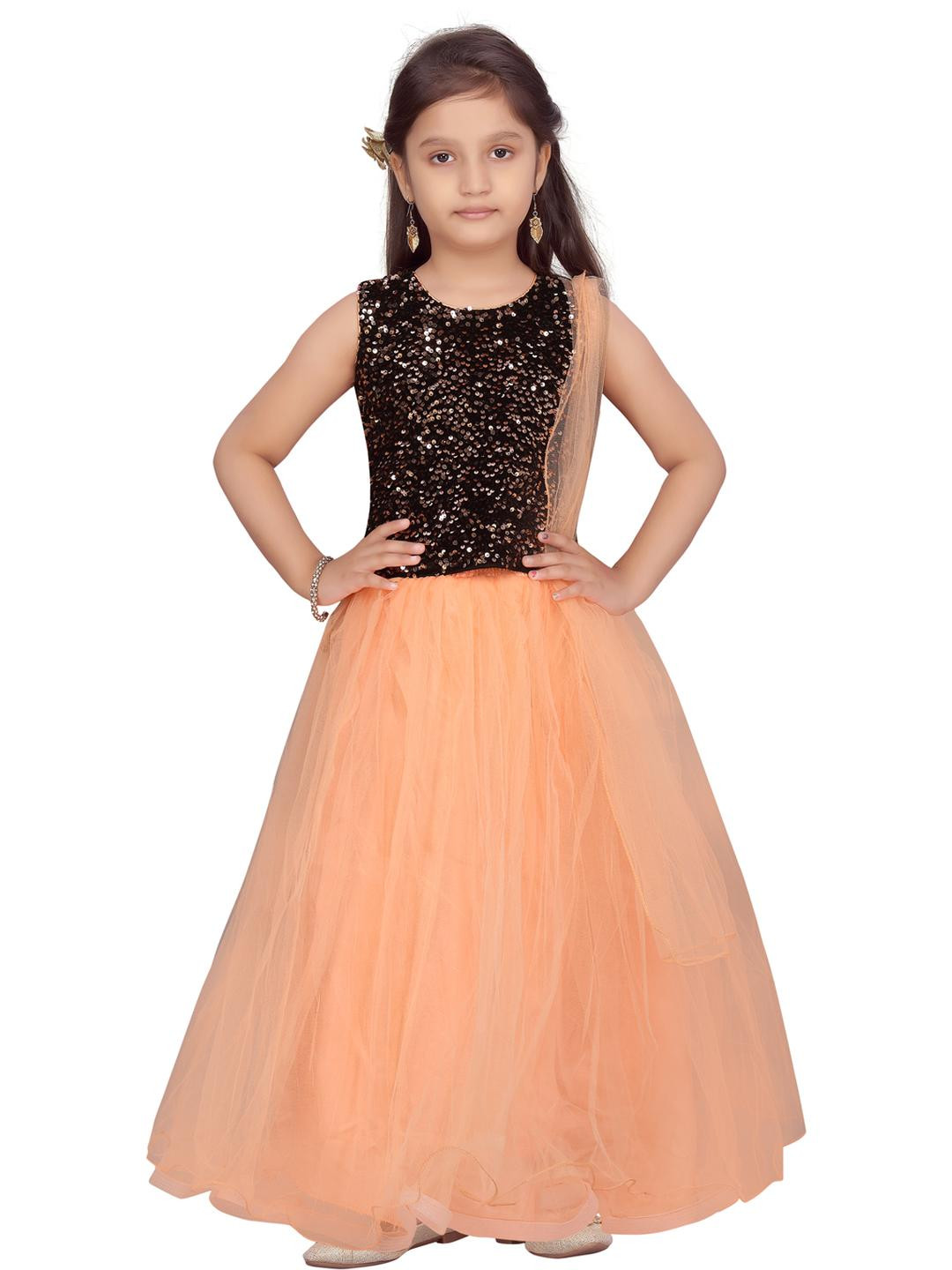 Sangria Girls Black Net Lehenga Choli