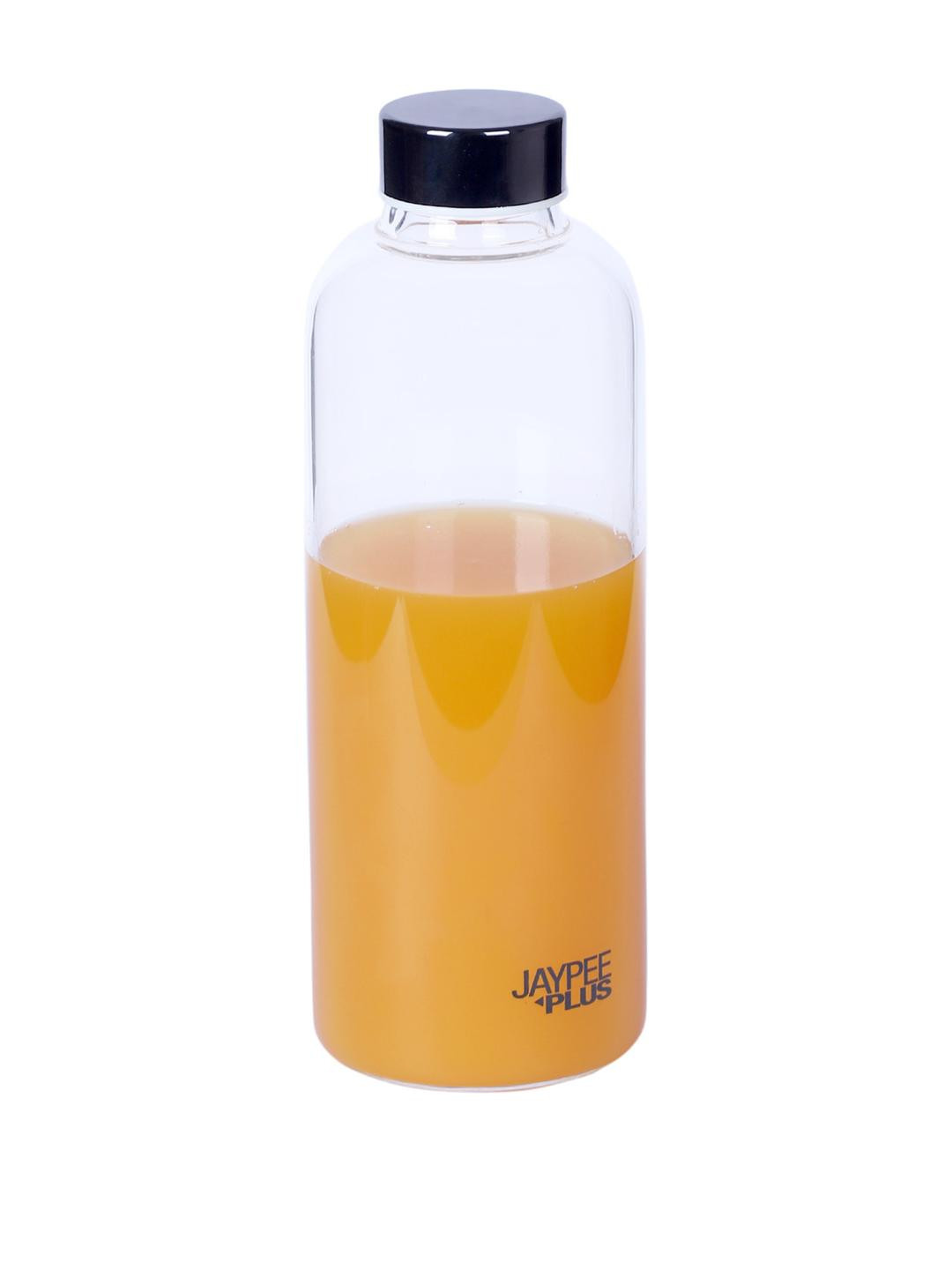 JAYPEE PLUS Coral Transparent and Black Borosilicate Glass Water Bottle 750ml