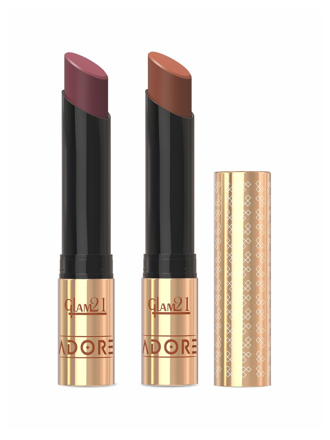 GLAM21 Set Of 2 Adore Smudge Proof Lipsticks - Silk Nude 07 & Cocoa Luxe 06