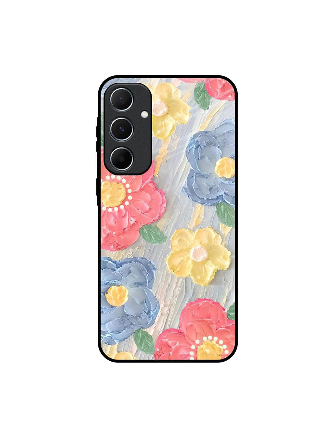 QRIOH Floral Printed Samsung Galaxy A55 5G Silicone Back Case