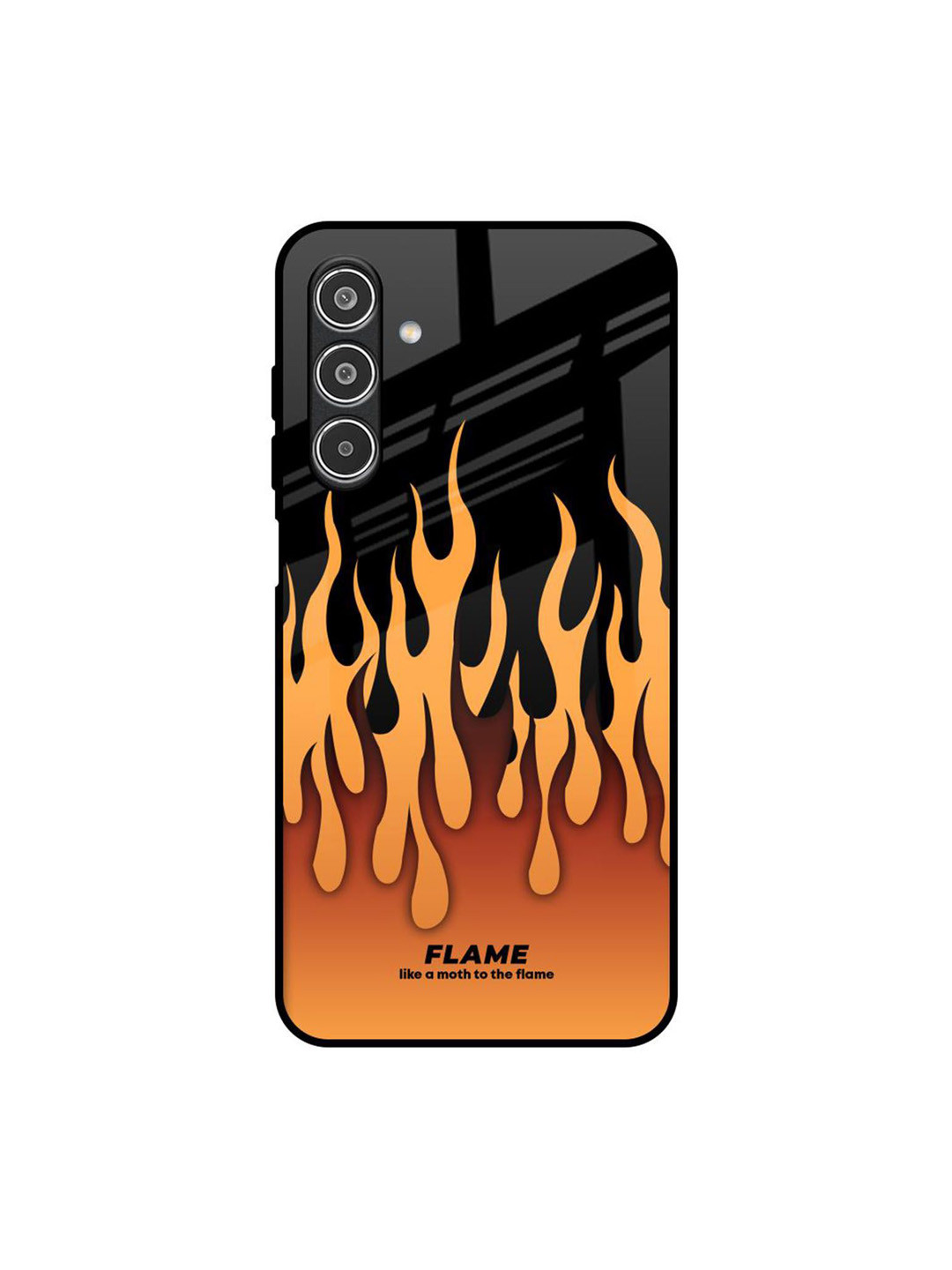 QRIOH Fire Flame Printed Sleek & Lightweight Silicone Samsung Galaxy A26 5G Glass BackCase