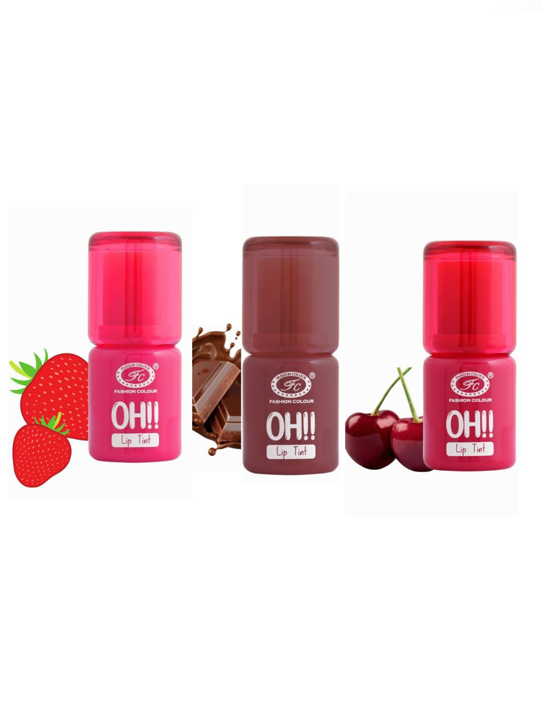 Fashion Colour 3Pcs Oh Hydrating Lip & Cheek Tint 3.8 g Each - Chocolate+Cherry+Strawberry