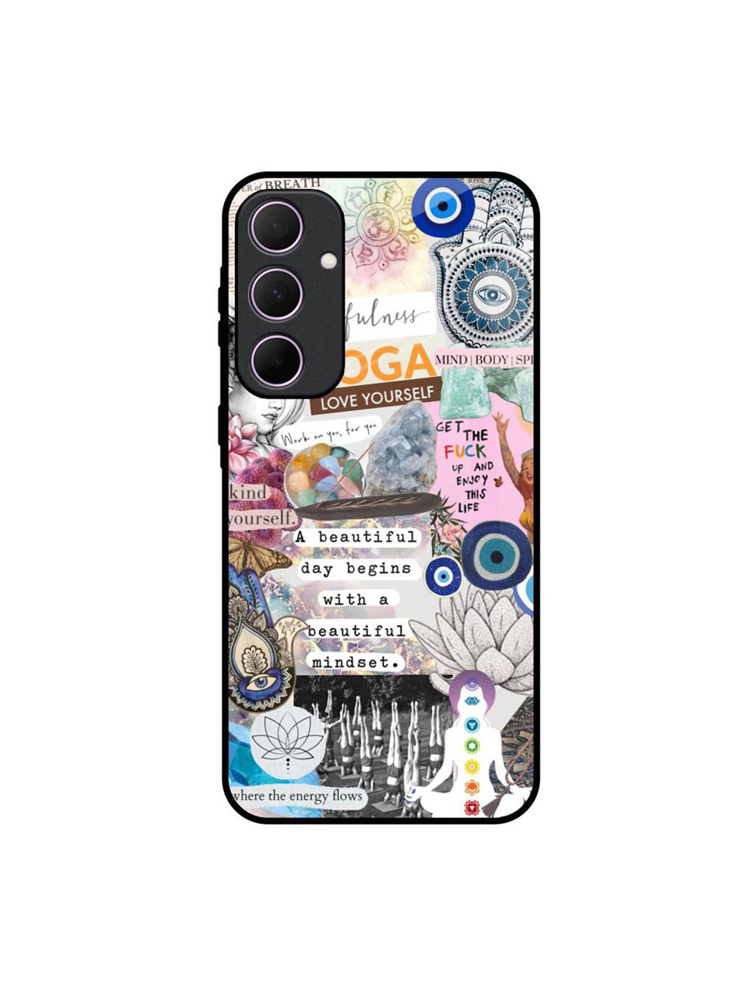 QRIOH Divine Flow Quirky Printed Samsung Galaxy A35 5G Glass Back Case