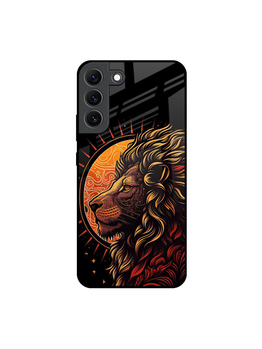 QRIOH Sun Faced Lion Printed Samsung Galaxy S22 Back Case Mobile Accessories