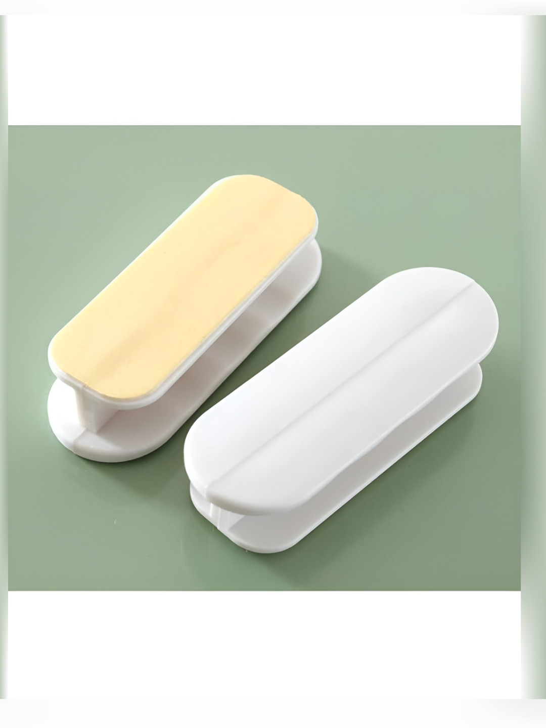 upkaranwale 2Pcs White Textured Adhesive Door Knobs