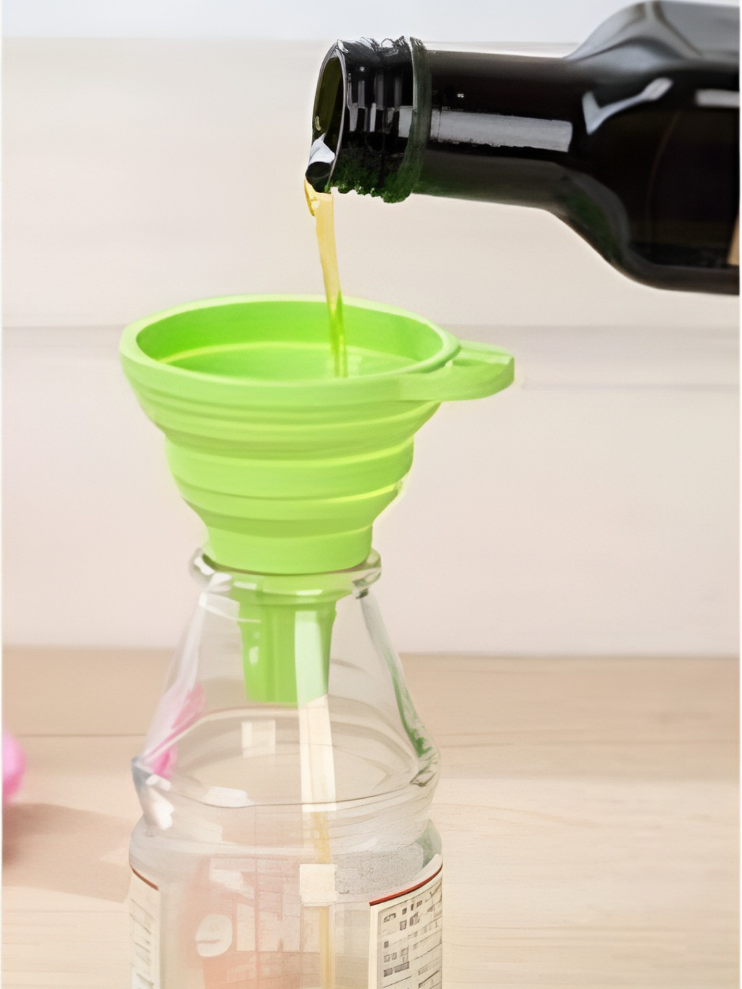 upkaranwale Green Textured Silicone Funnel With Handler