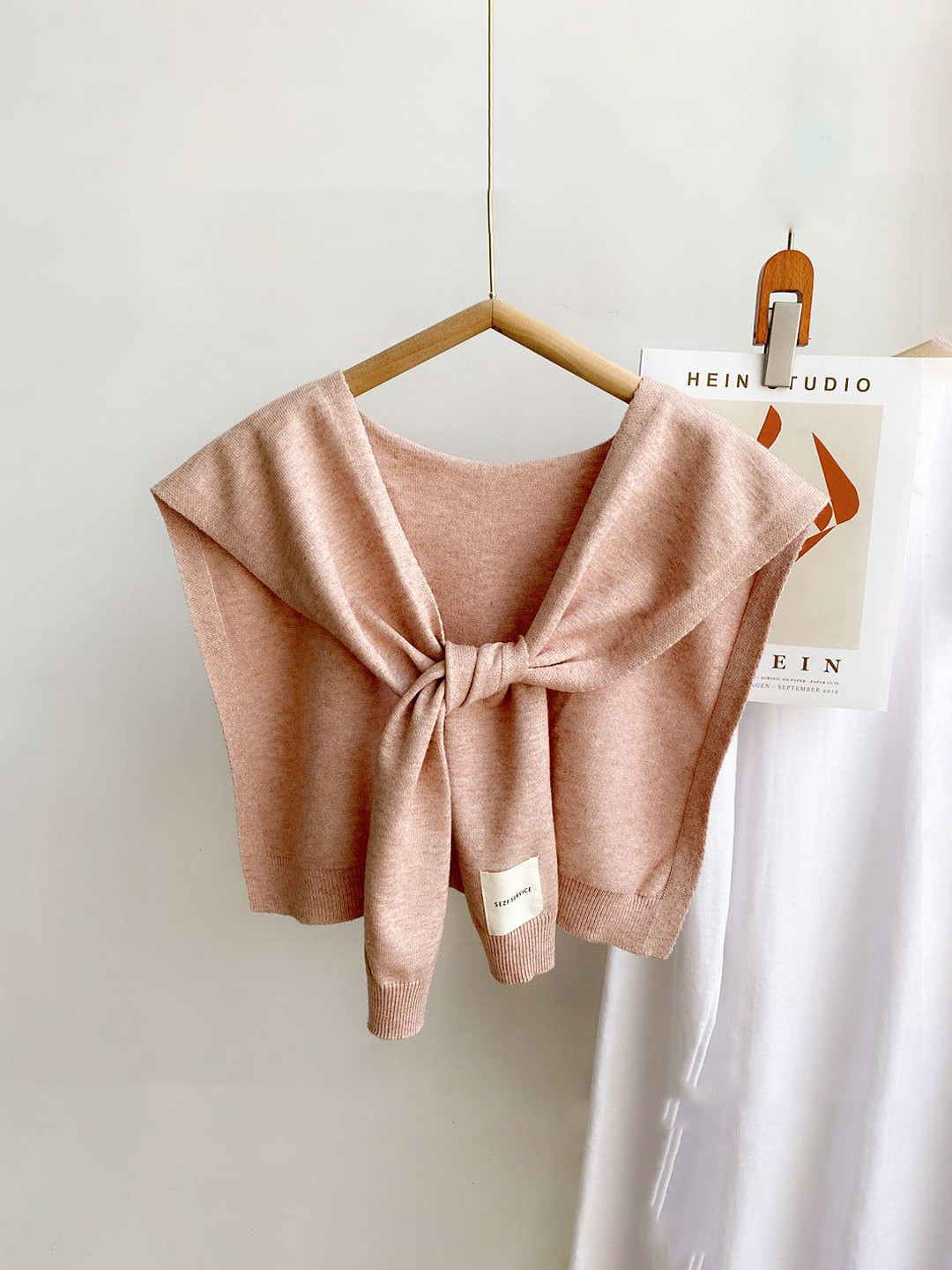 QUECY Women Solid Shawl with Pollen Clip