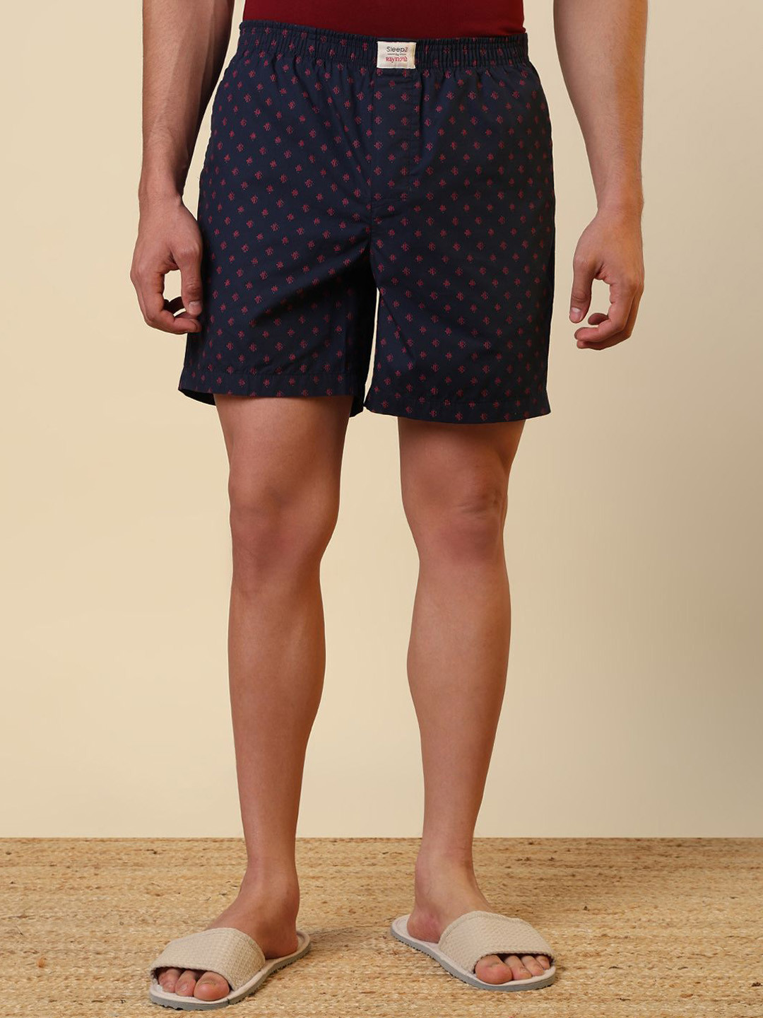 SleepZ by Raymond Printed Pure Cotton Mid-Rise Boxer AHBA00043-B8