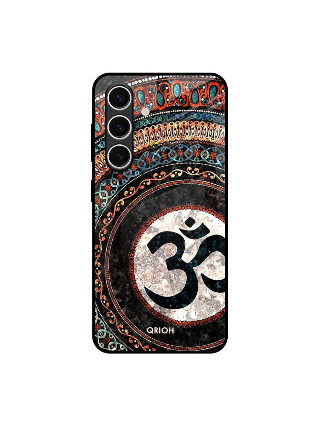 QRIOH Worship OM Printed Lightweight Silicone Samsung Galaxy S24 FE 5G Glass Back Case