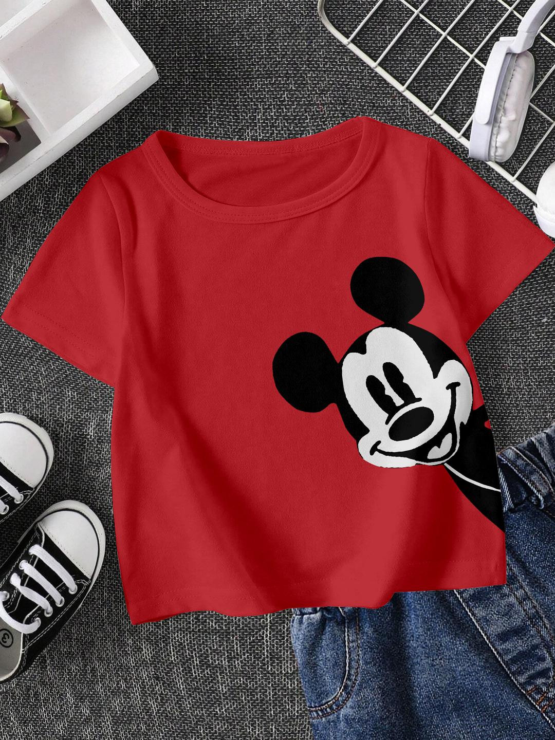 FIONAA TRENDZ Kids-Unisex Red Cotton Tshirts