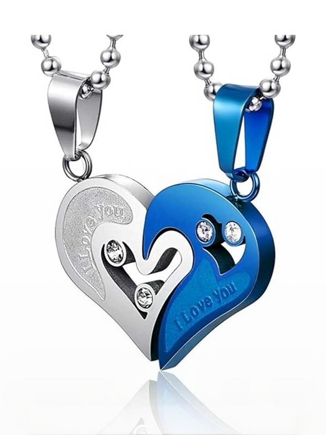 Kaynka Silver-Plated Heart Shaped Pendants with Chains