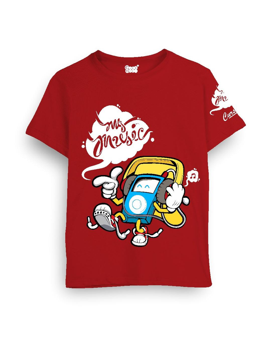 Cooldesi Kids-Unisex Red Cotton Tshirts