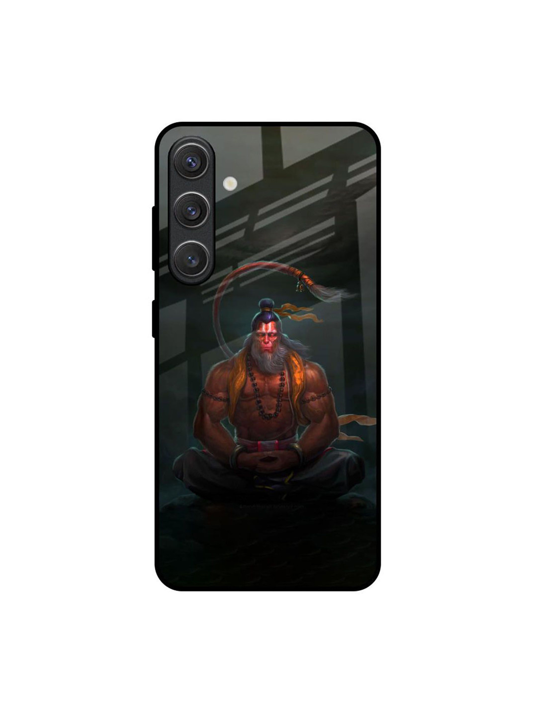 QRIOH Lord Hanuman Printed Samsung Galaxy S25 Plus 5G Glass Back Case Mobile Accessories