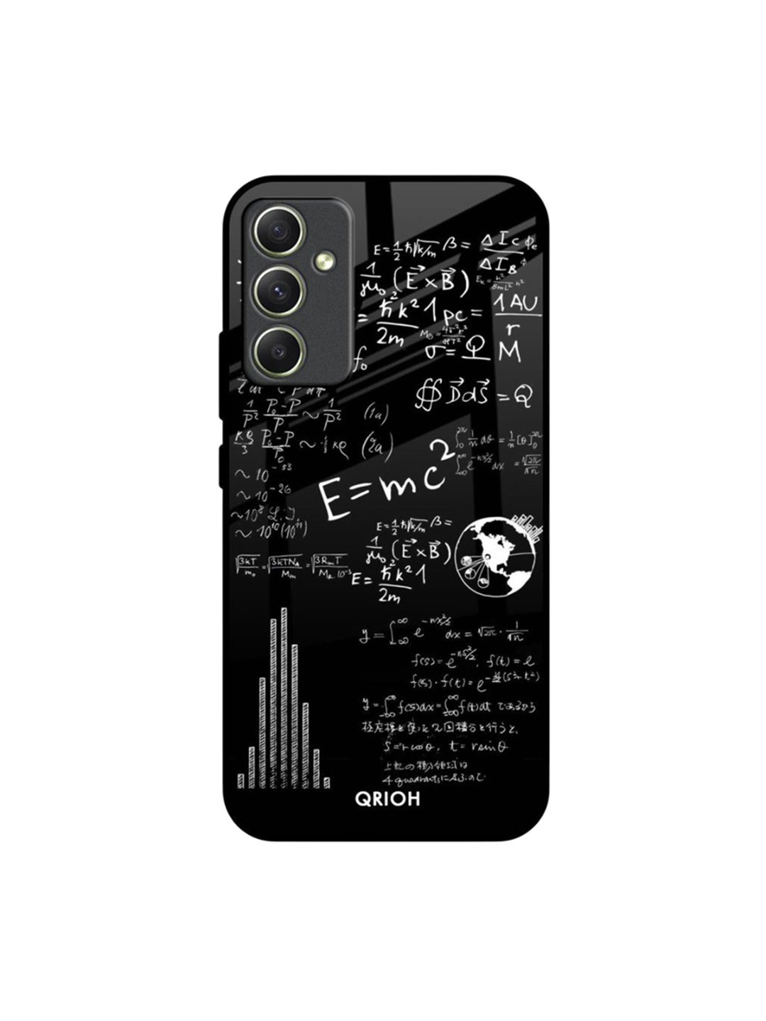 QRIOH Funny Math Printed Glass Samsung Galaxy A34 5G Back Case Mobile Accessories