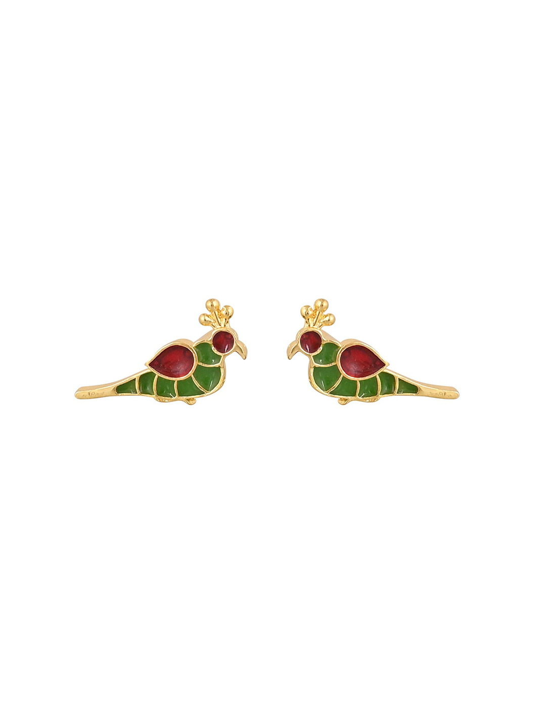 House of Pataudi Men Gold-Plated Bird Shape Cufflinks