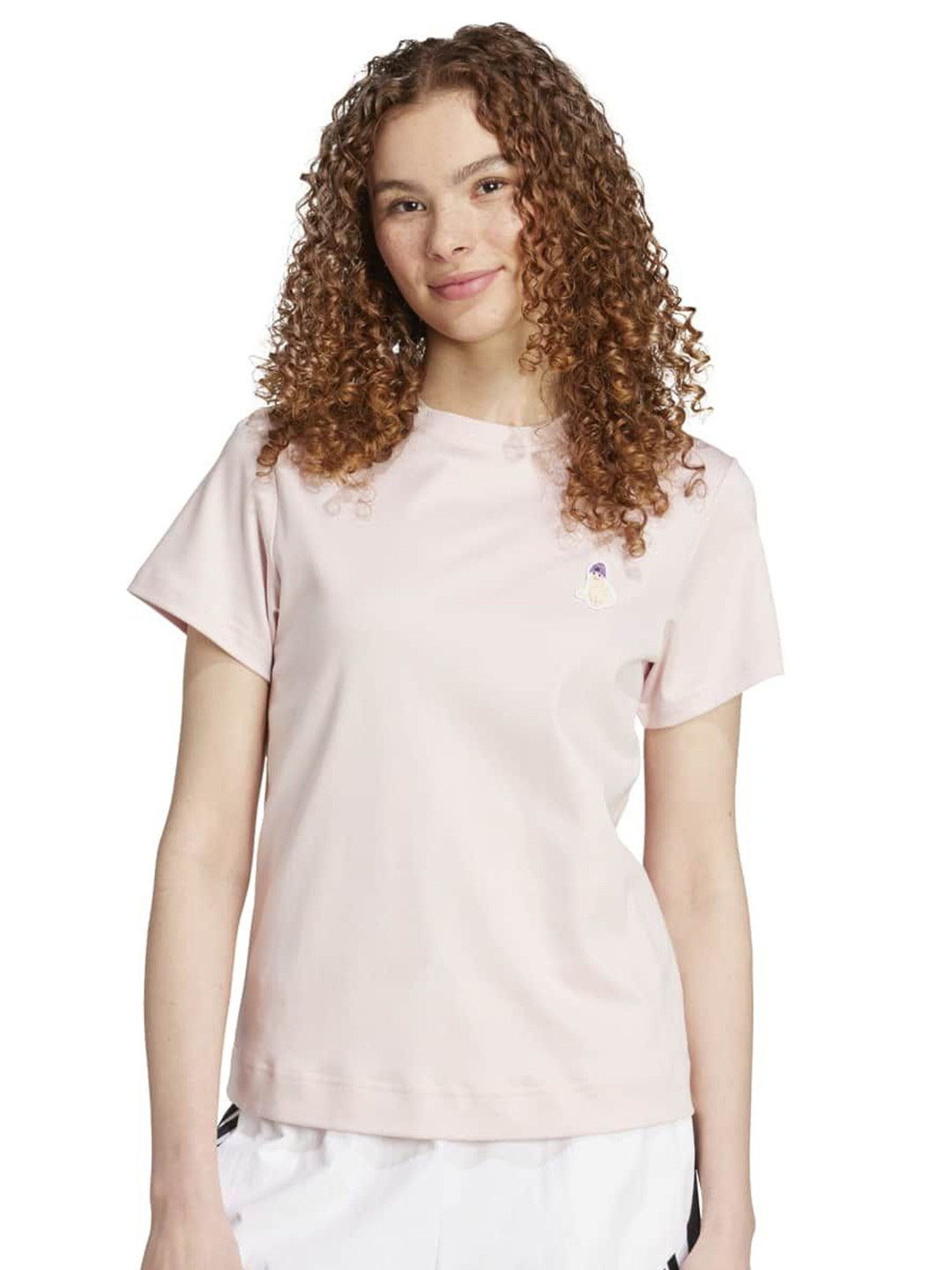 ADIDAS Women Printed Round Neck Cotton T-shirt