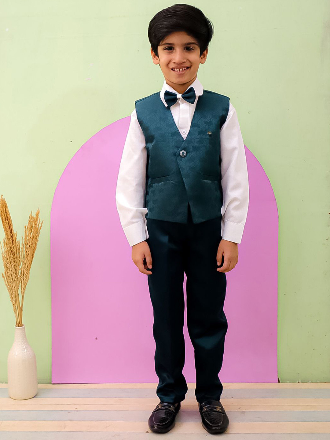 BAESD Boys Self-Designed 3-Piece Suit With Bowtie