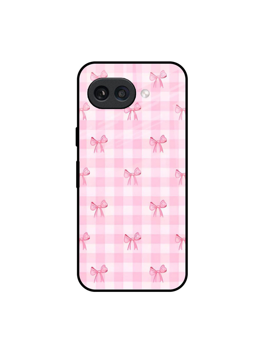 QRIOH Women Bowtique Printed Sleek & Lightweight Silicone Google Pixel 9A Glass Back Case