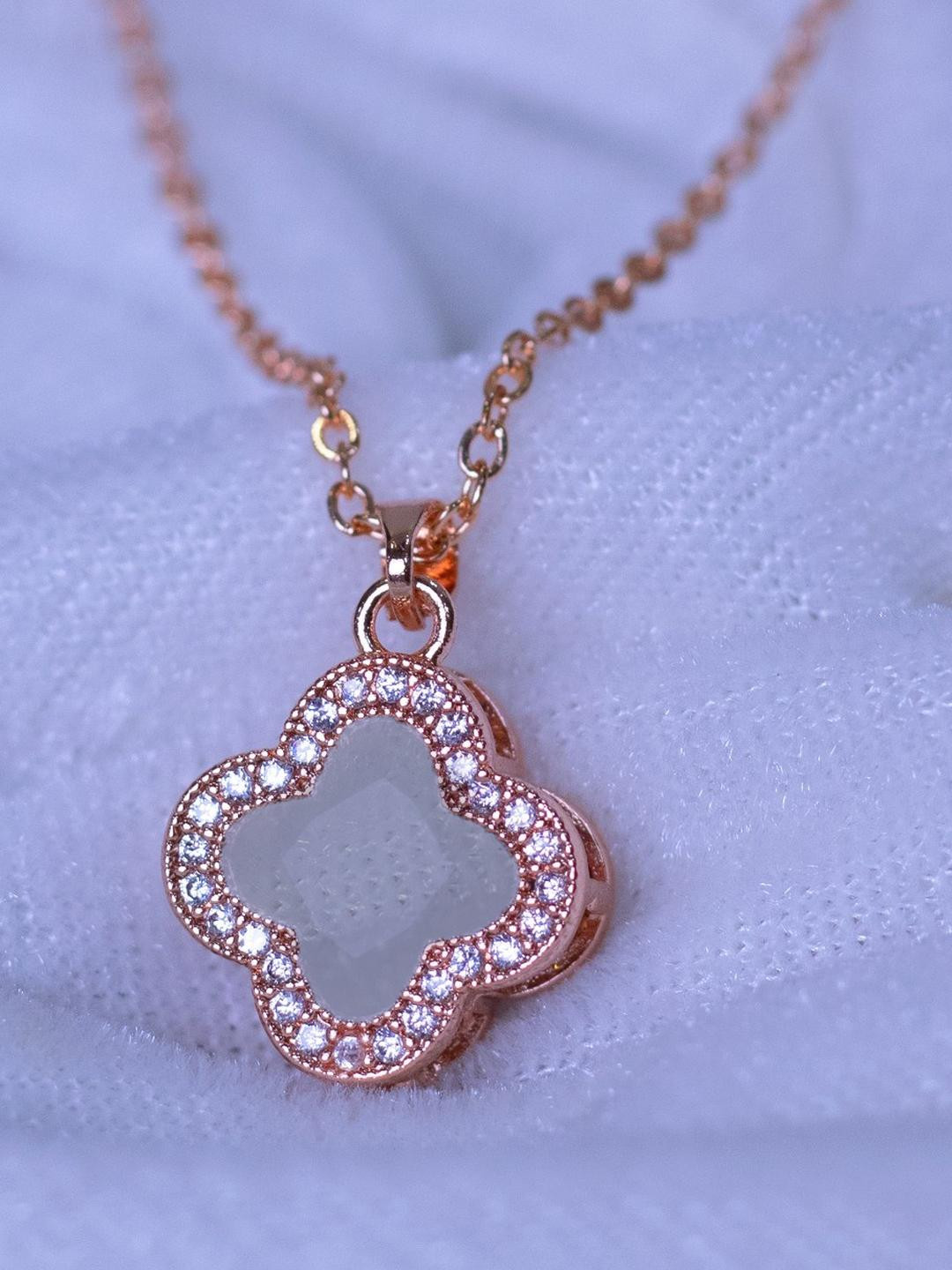 The Aira Bling Rose Gold Stainless Steel Necklace