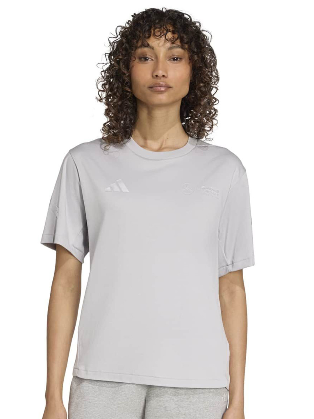 ADIDAS Women Varsity Printed Round Neck Cotton T-shirt