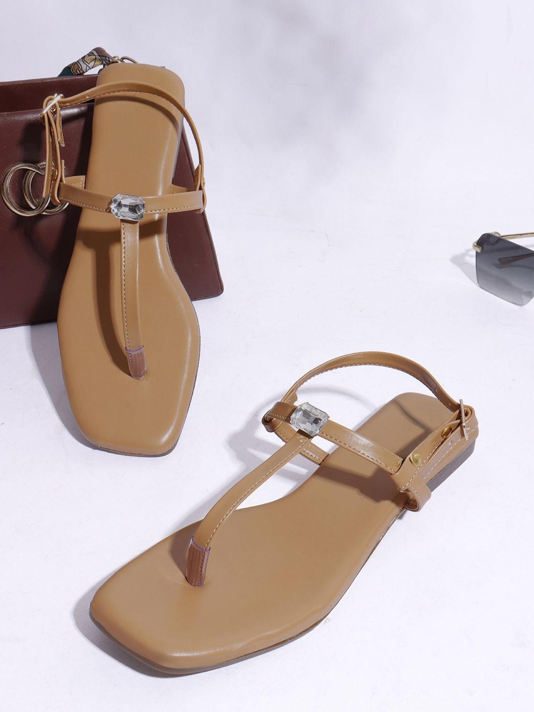 Try Me Women T-Strap Flats with Buckles