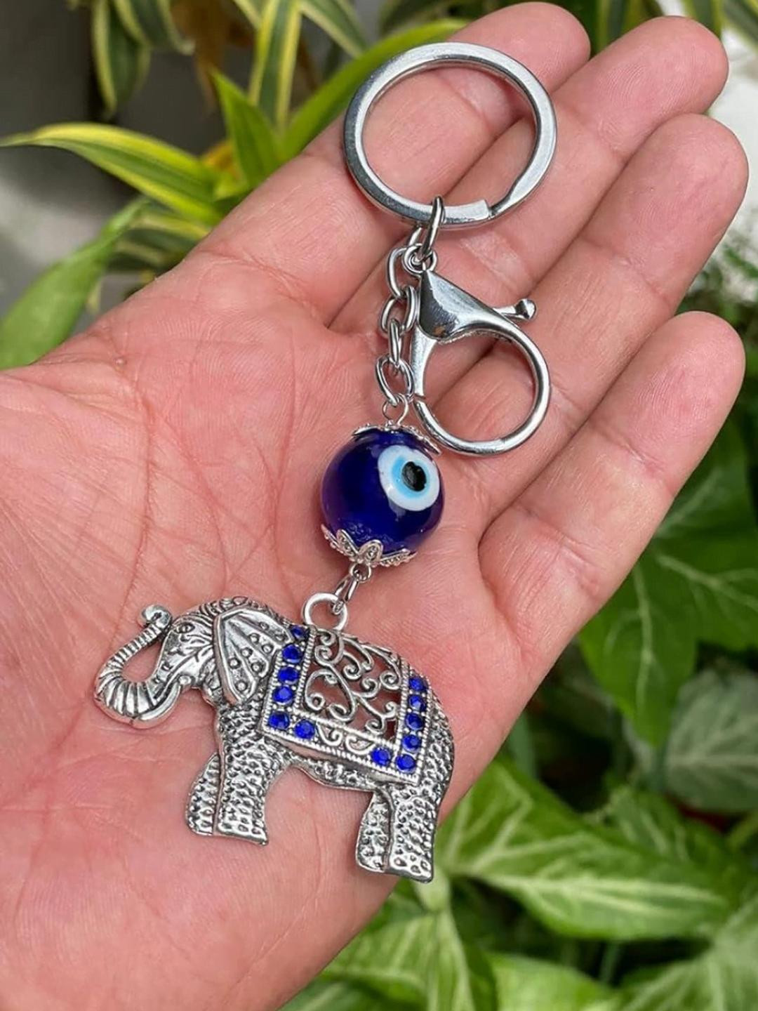 BLUE BEADS Evil Eye Keychain