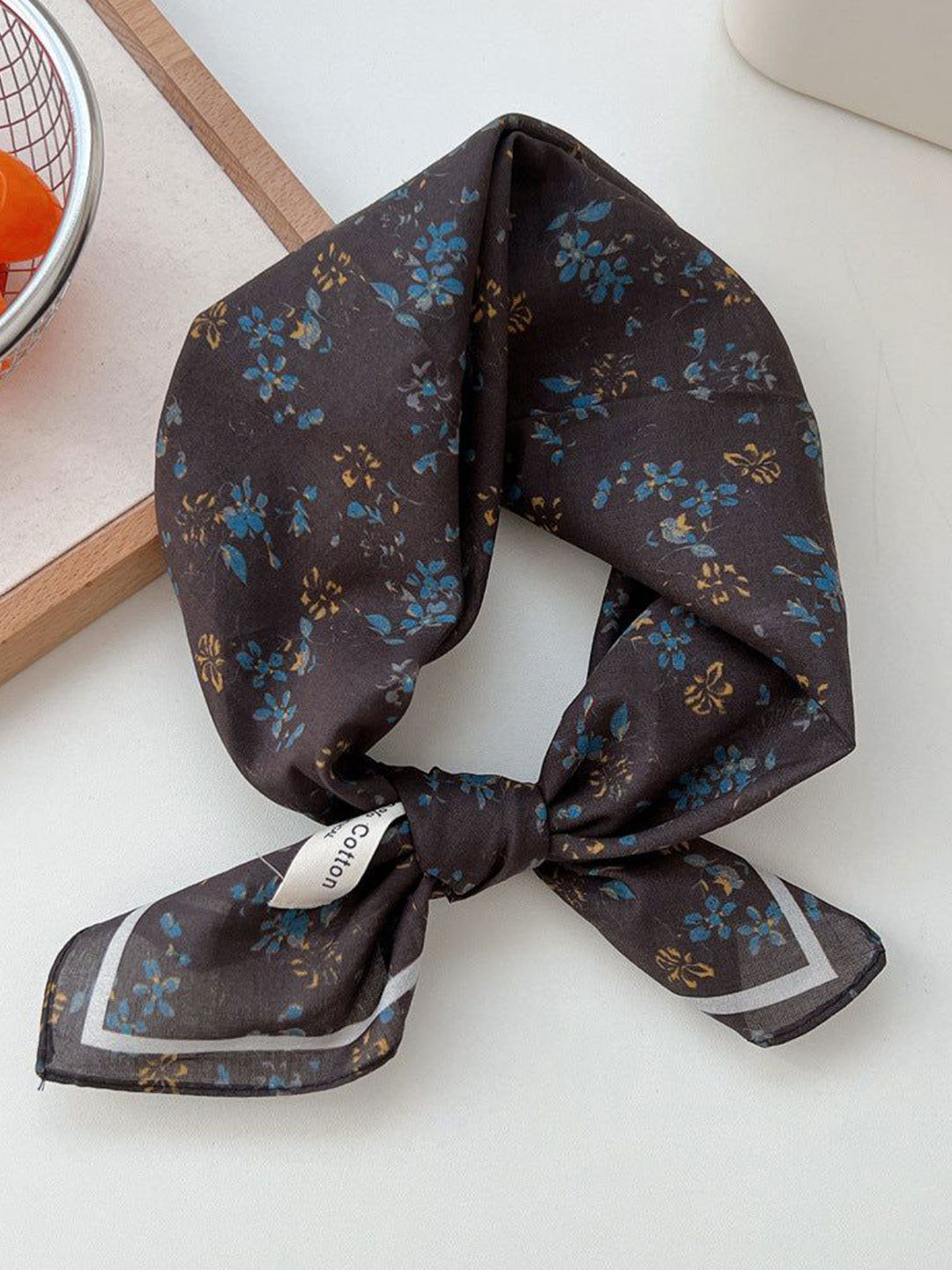 QUECY Women Cotton Flower Printed Scarf