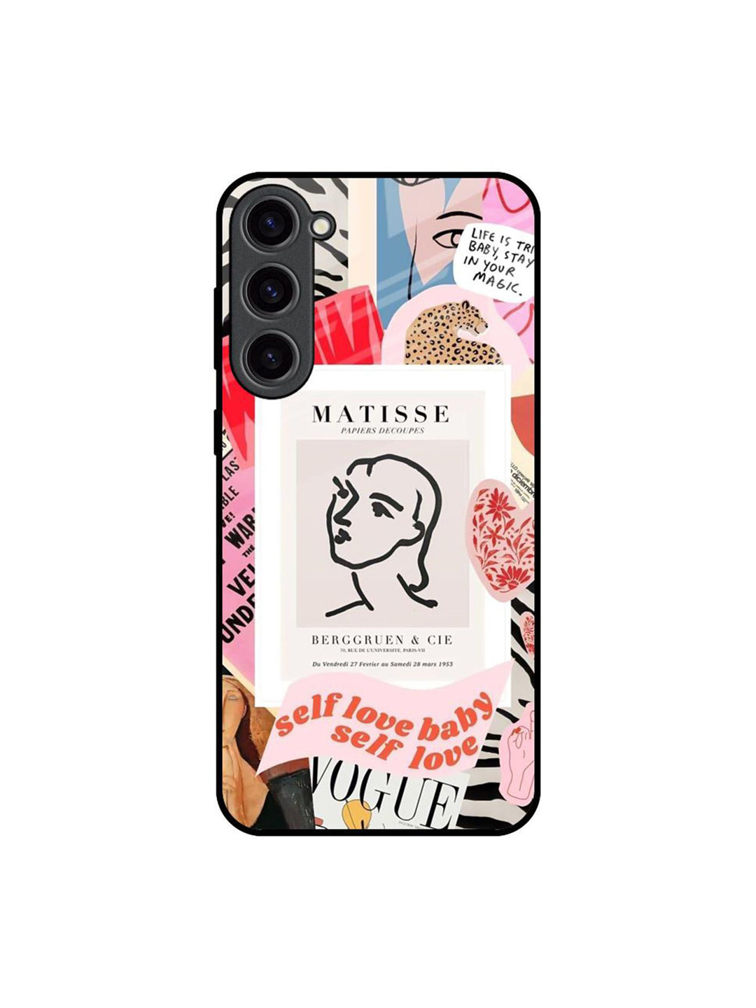 QRIOH Self Love Printed Lightweight Silicone Samsung Galaxy S23 Plus 5G Glass Back Case