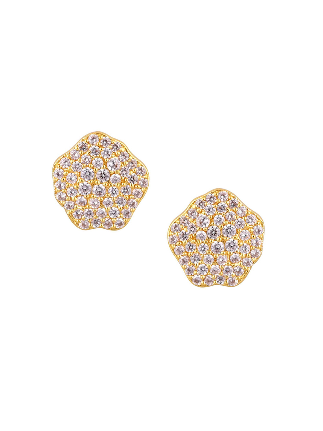 House of Pataudi Men Set of 2 Gold-Plated Stones Studded Cuff Links
