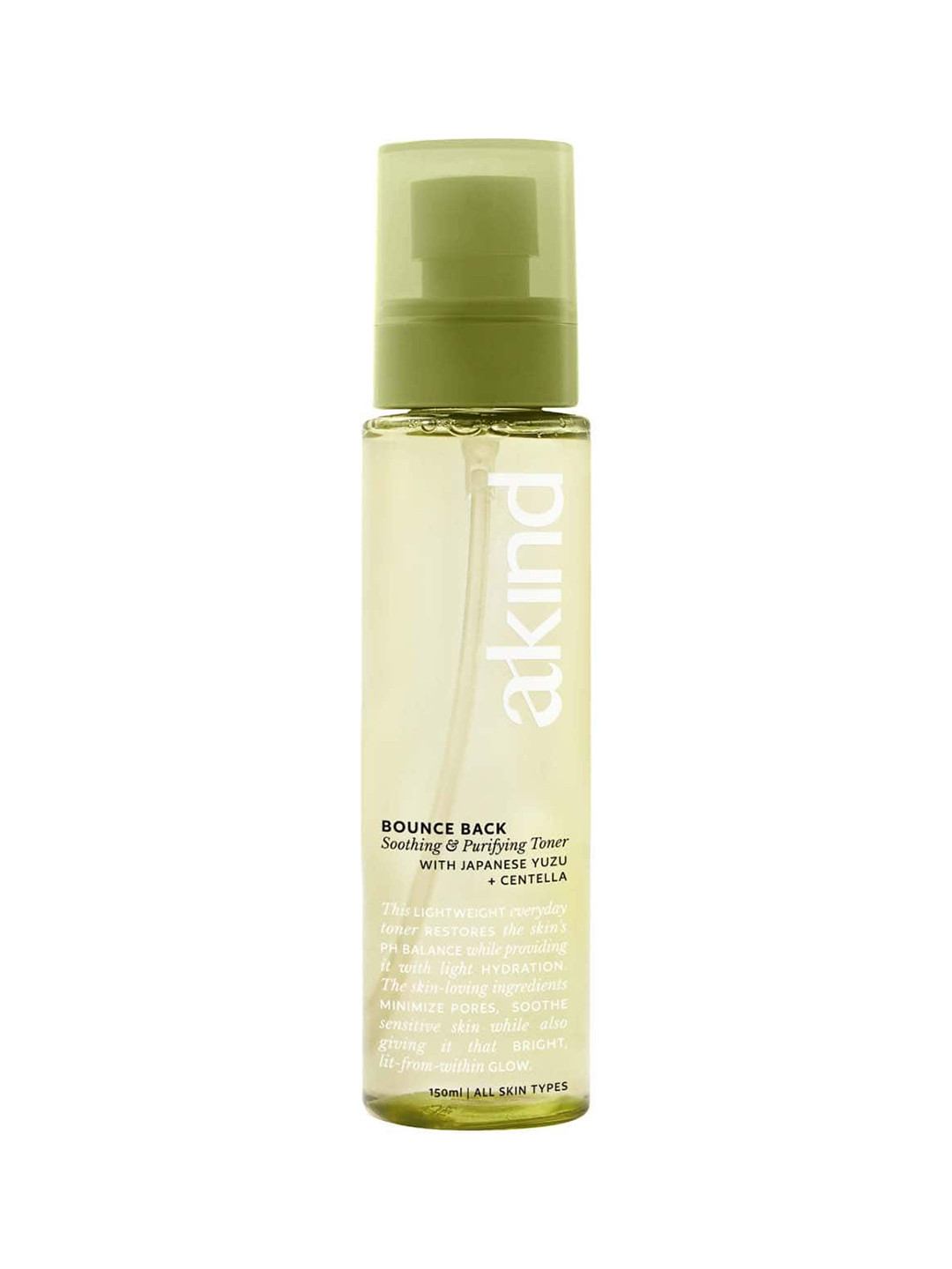 akind Bounce Back Soothing & Purifying Toner with Japanese Yuzu & Centella - 150 ml