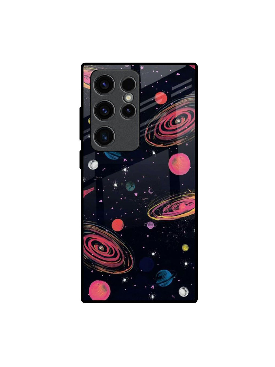 QRIOH Black & Pink Printed Silicone Samsung Galaxy S23 Ultra 5G Back Case