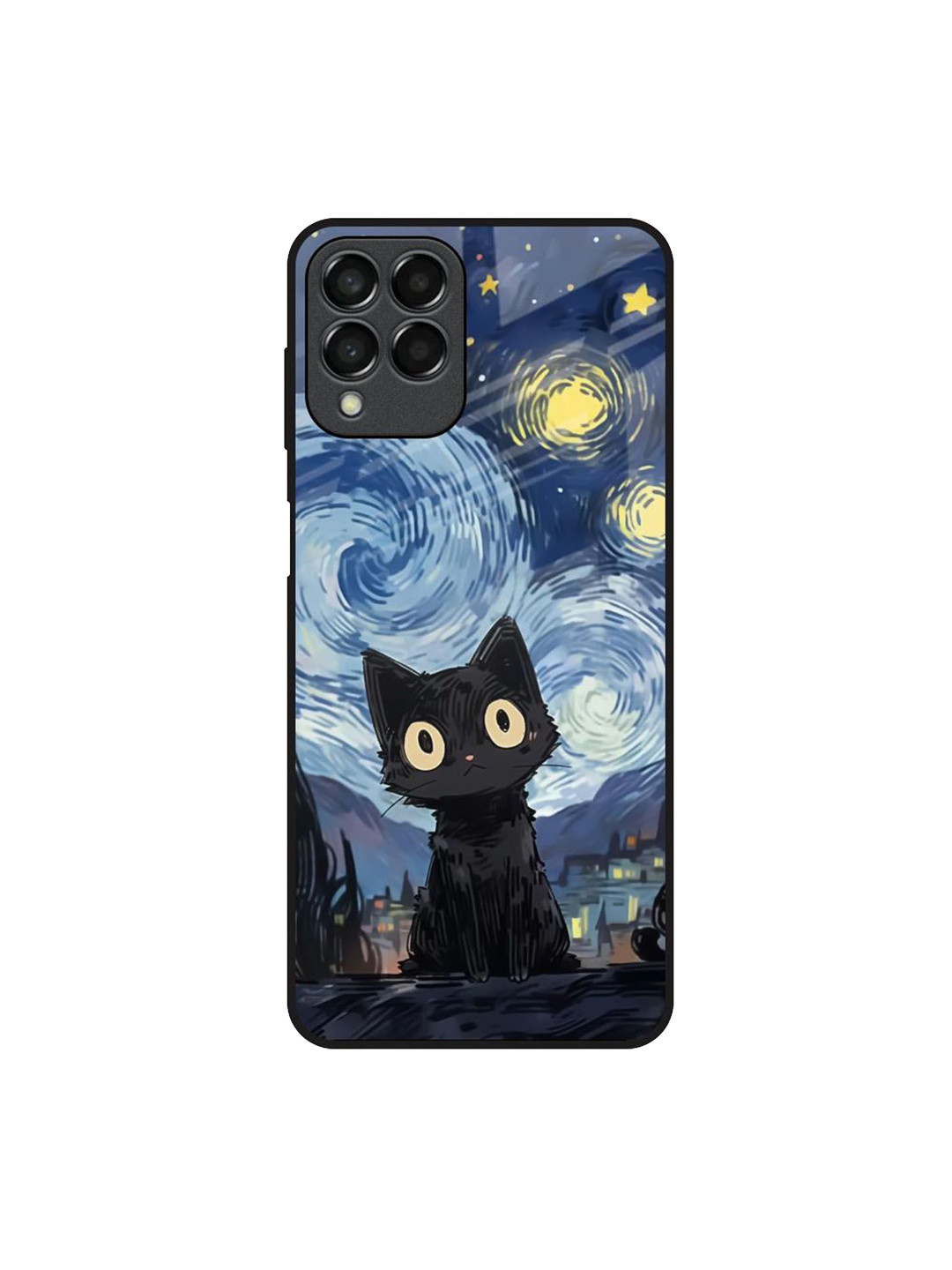 QRIOH Midnight Whiskers Printed Lightweight Silicone Samsung Galaxy M53 5G Back Case
