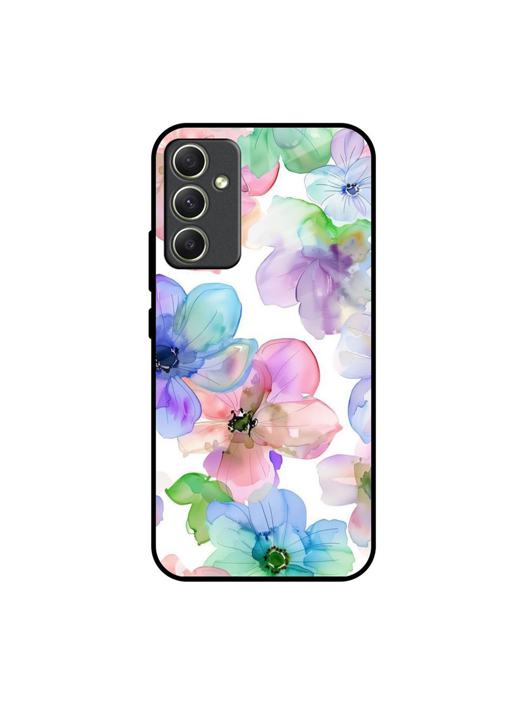 QRIOH Wildflower Haze Printed Lightweight Silicone Samsung Galaxy A34 5G Glass Back Case