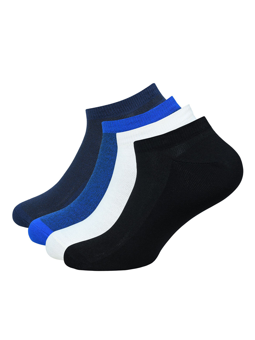 Socksxpress Men Pack Of 4 Bamboo Solid Color Ankle-Length Socks