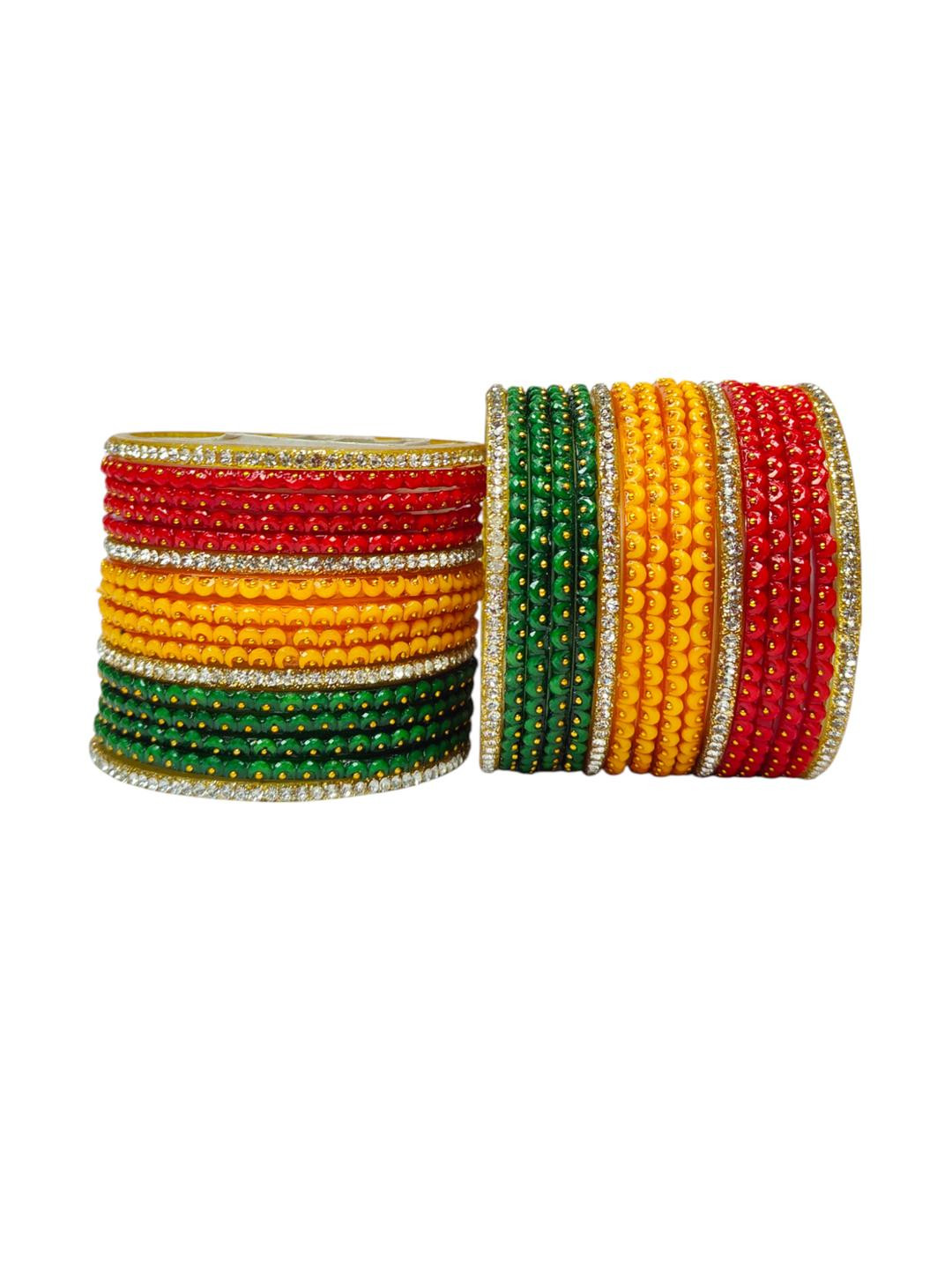Lyychee Multi-Coloured Glass Bangle