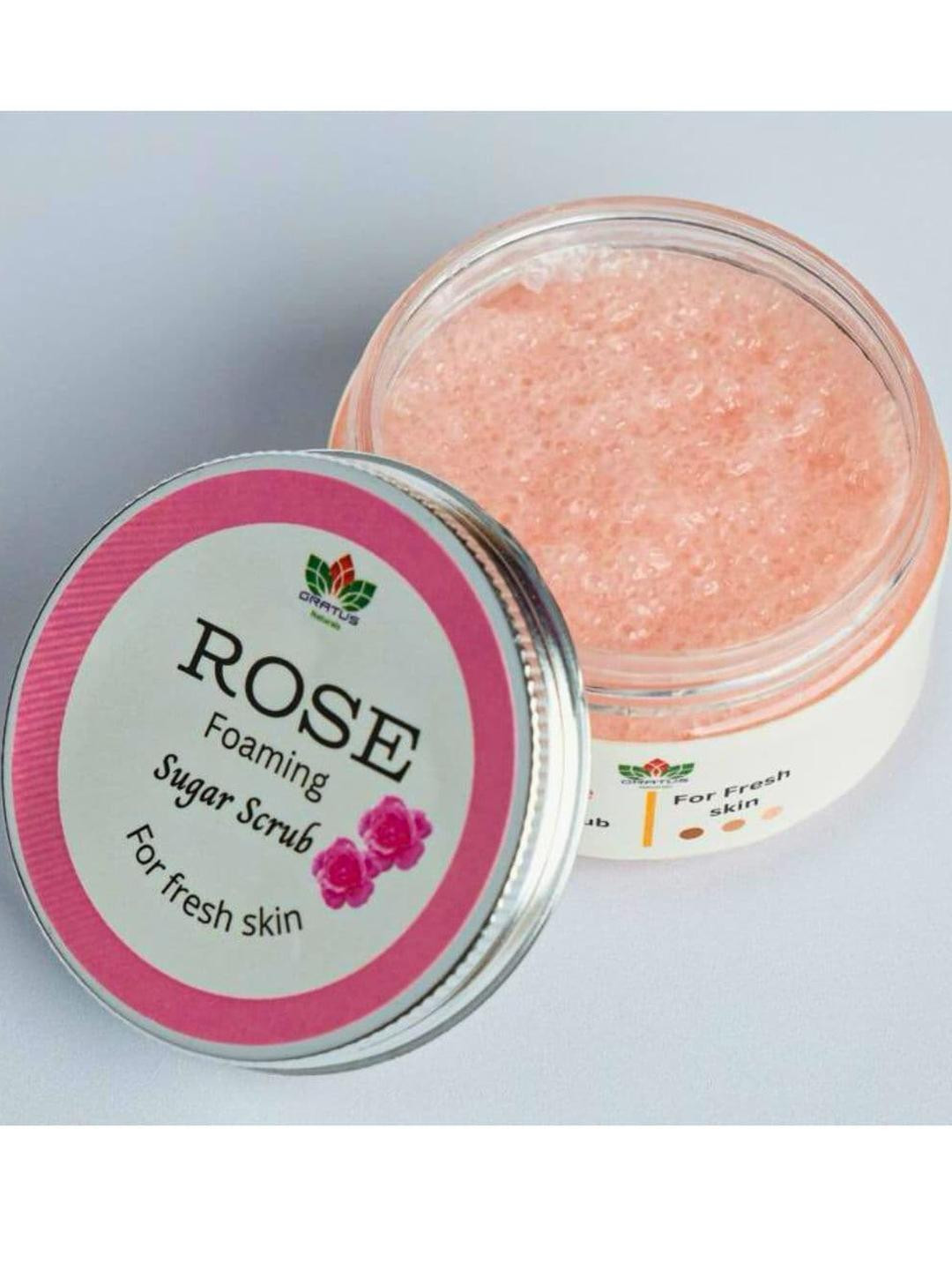 Gratus Naturals Rose Foaming Sugar Scrub For All Skin types -150g