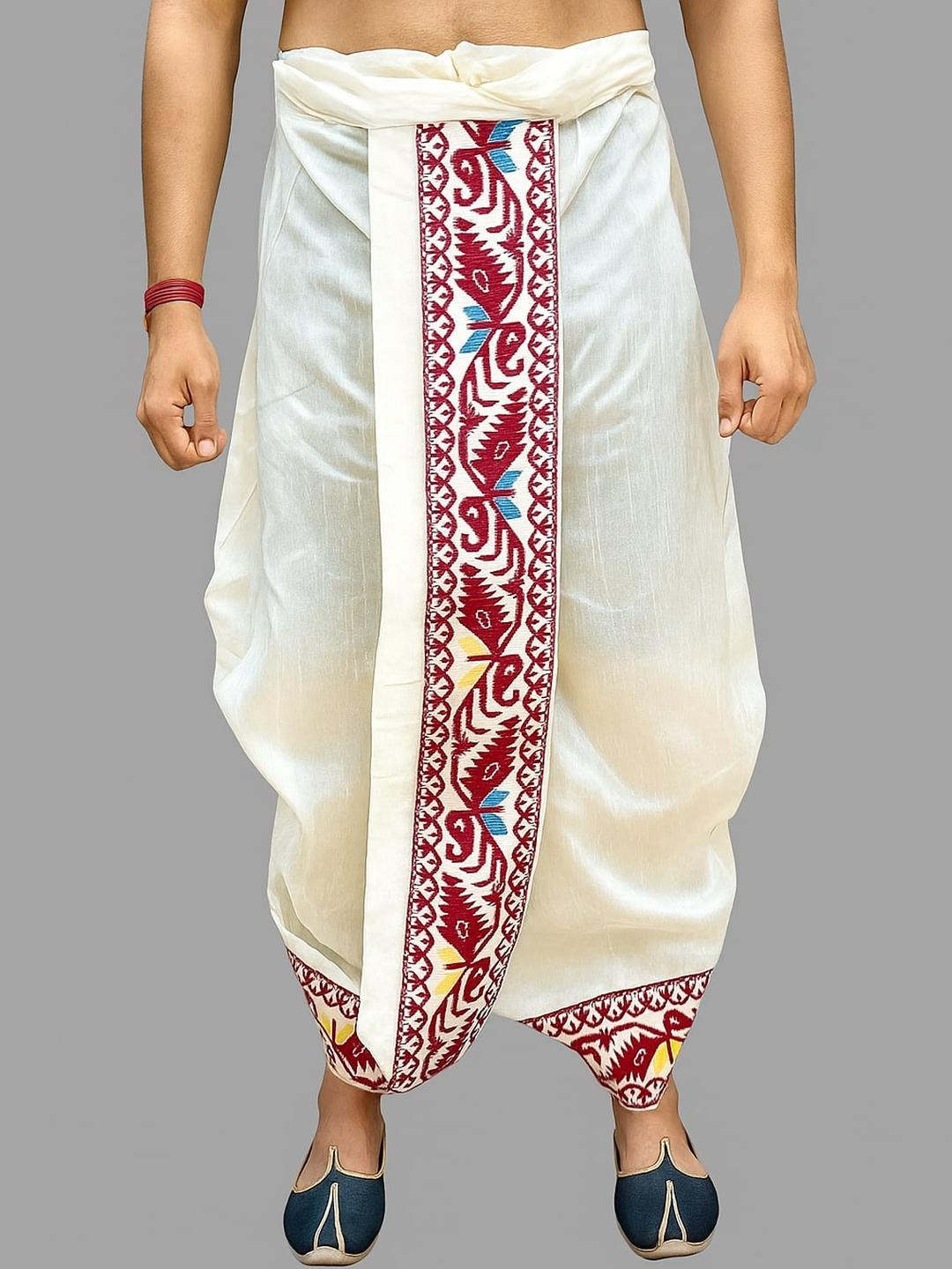 AMIT ONLINE Men Self Design Dhoti