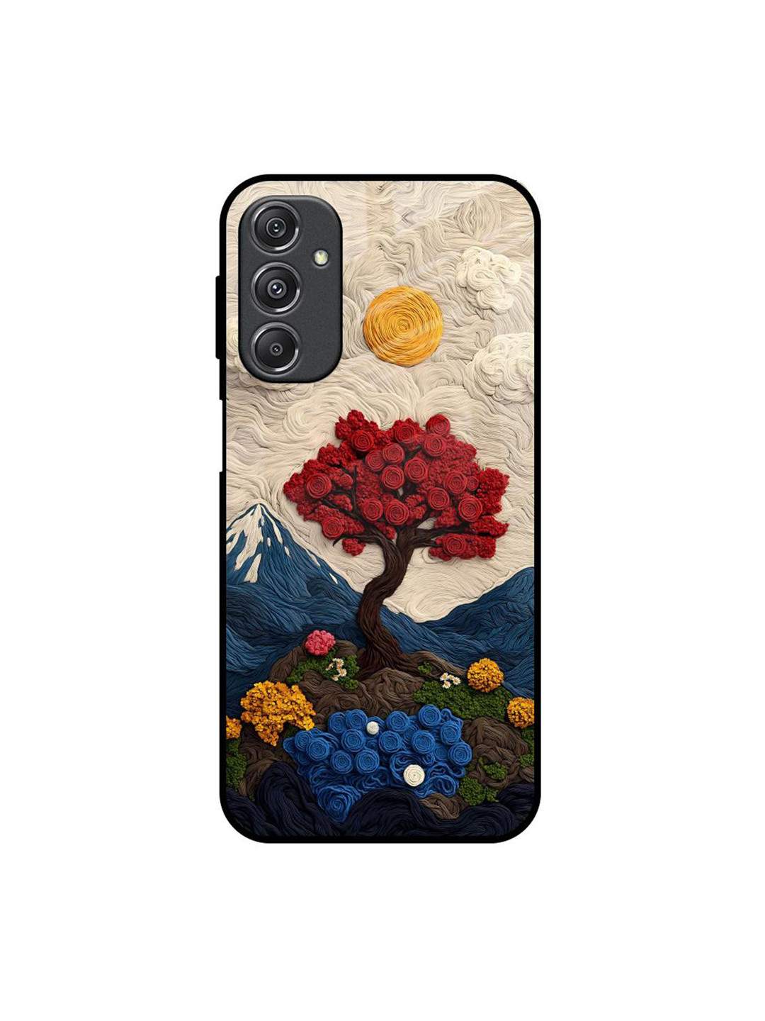 QRIOH FiberMuse Floral Printed Samsung Galaxy M34 5G Silicone Back Case