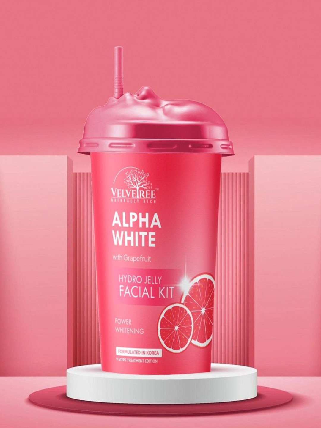 Velvetree Alpha White Hydro Jelly Facial Kit With Grapefruit - 165 g