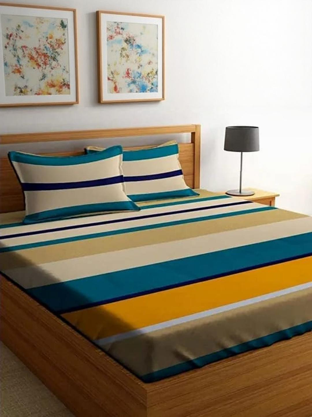 NEW TOWN Floral Superfine Queen Bedsheets