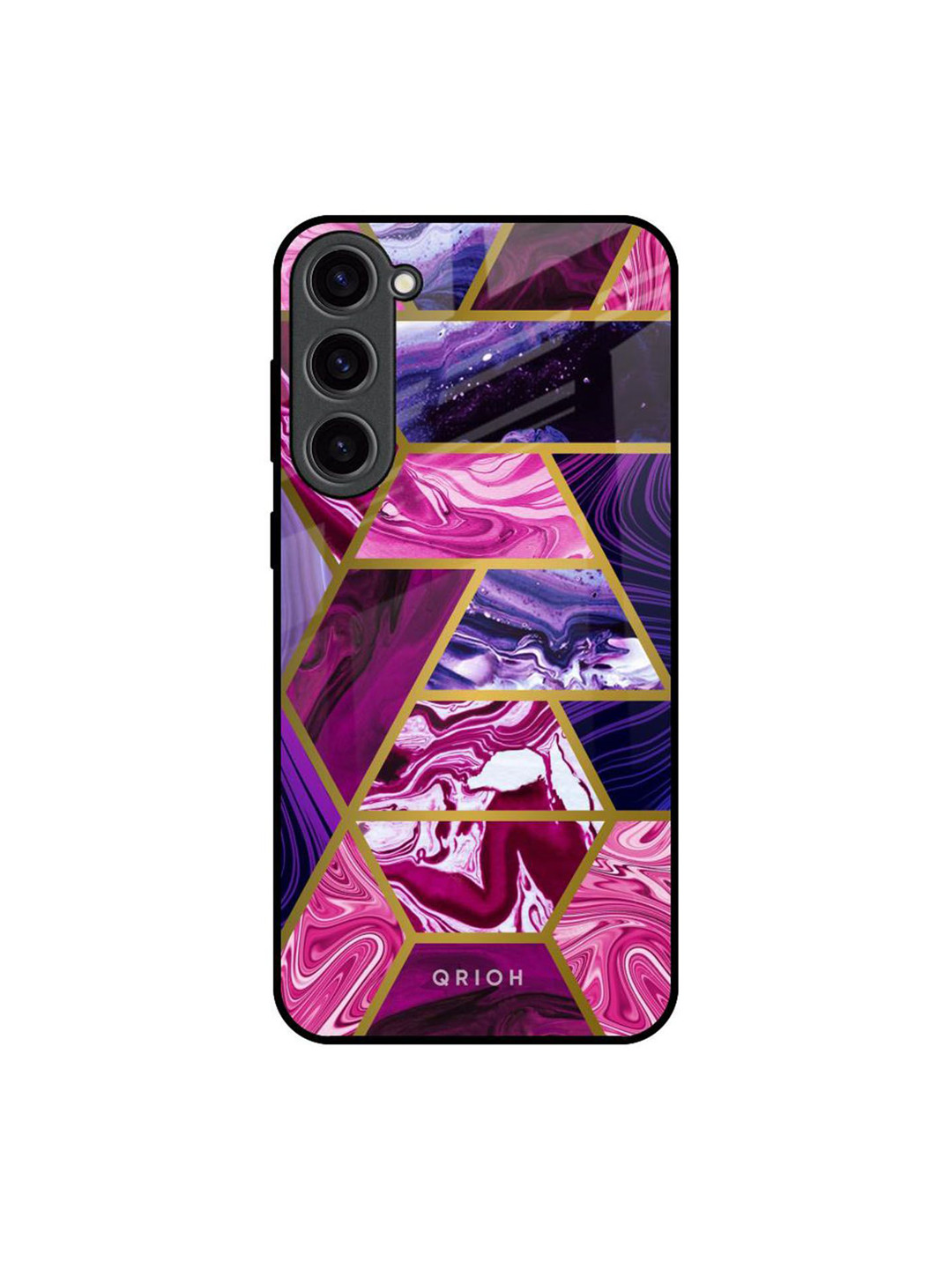 QRIOH Electroplated Abstract Printed Samsung Galaxy S23 Plus 5G Silicone Back Case