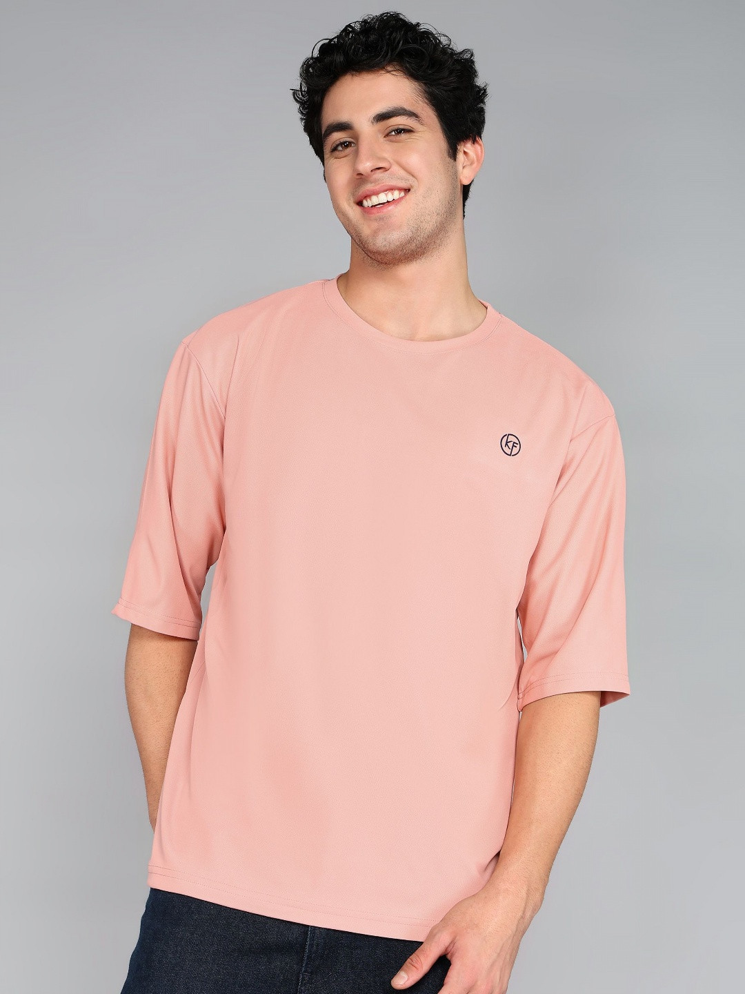 Kolor Fusion Men Solid Round Neck Oversized T-shirt