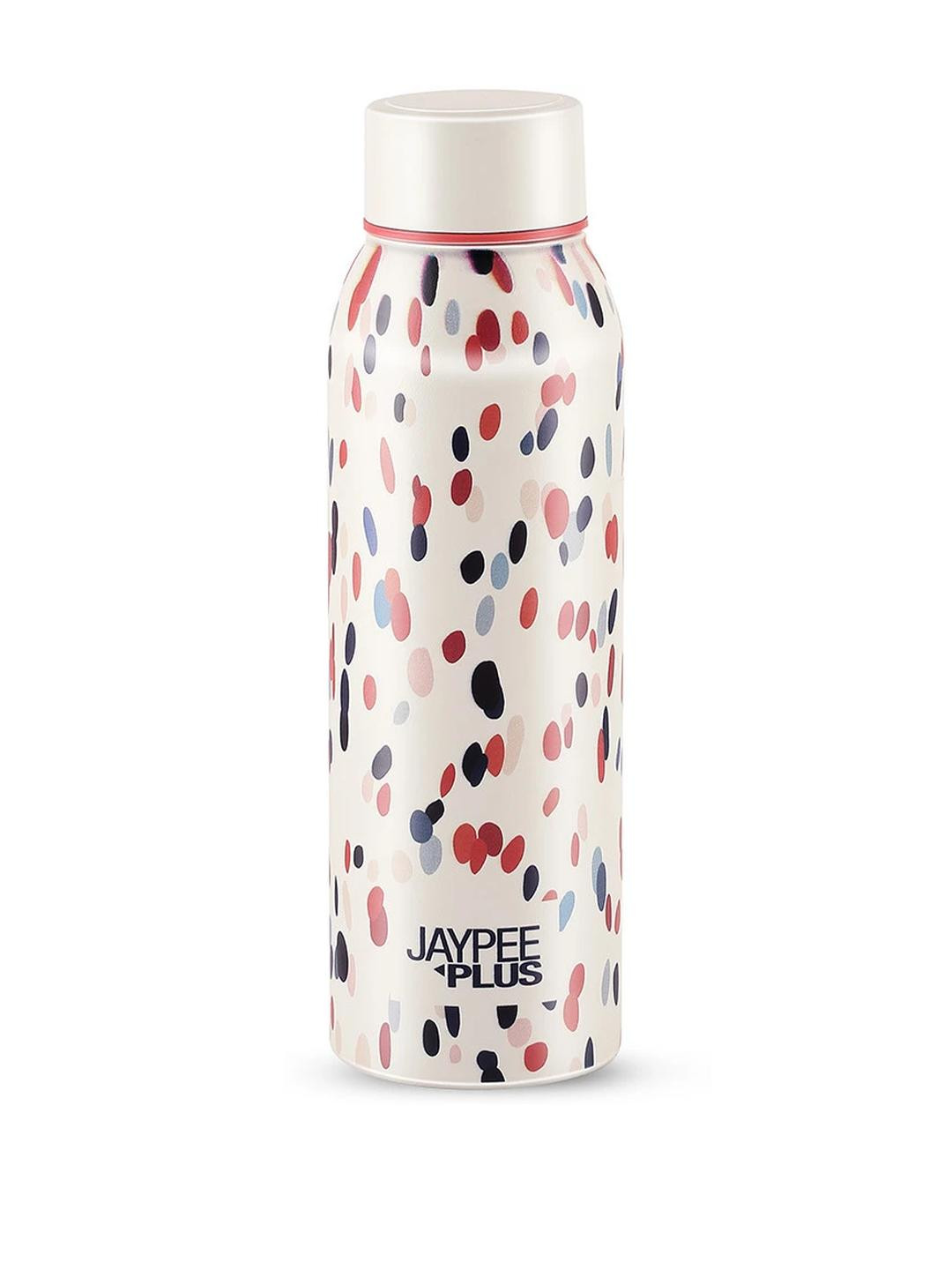 JAYPEE PLUS Punch Prime White Dots Printed Stainless Steel Hot & Cold Water Bottle 650ml