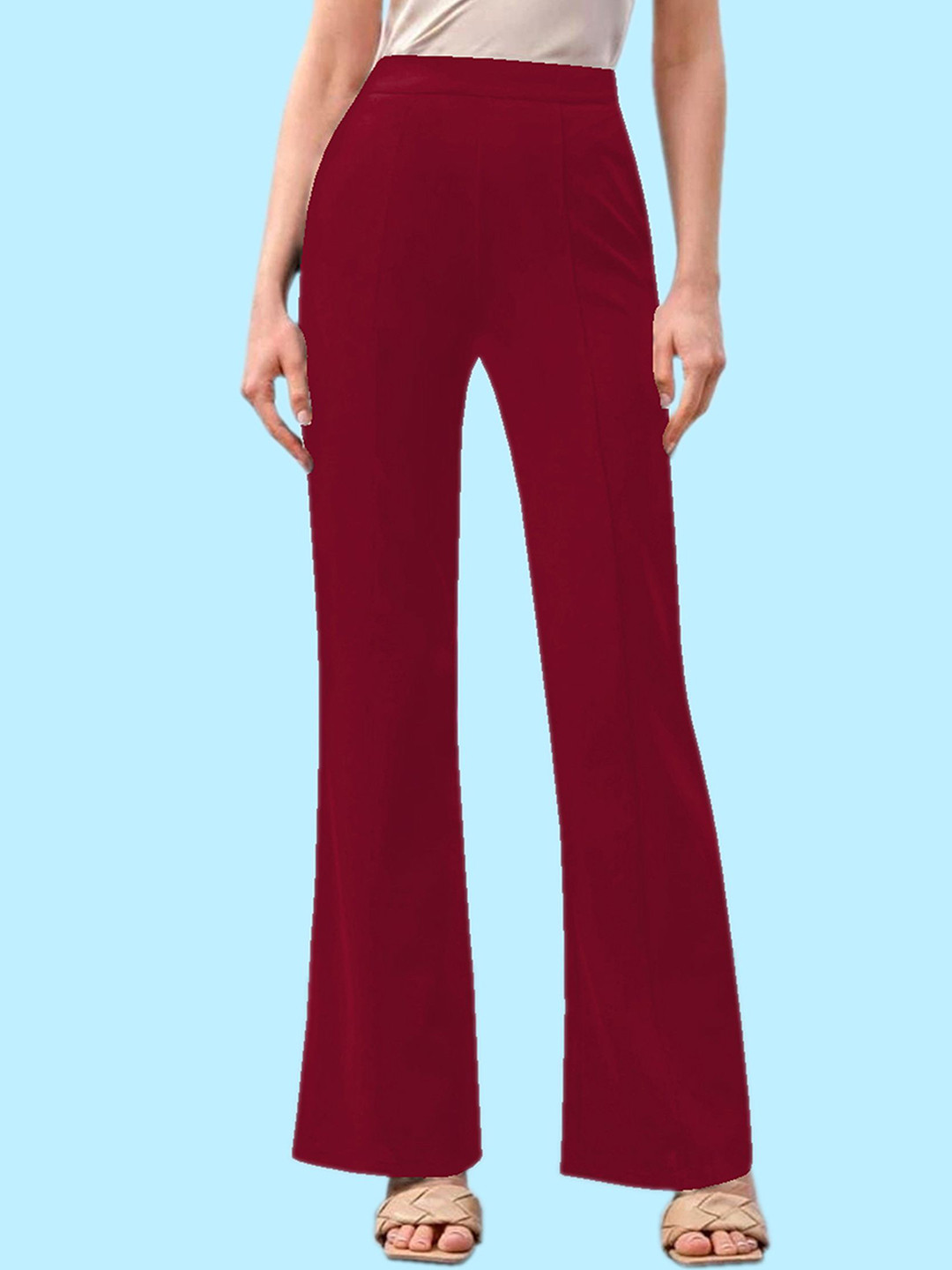 Dream Beauty Fashion Women Mid-Rise Flared Trouser