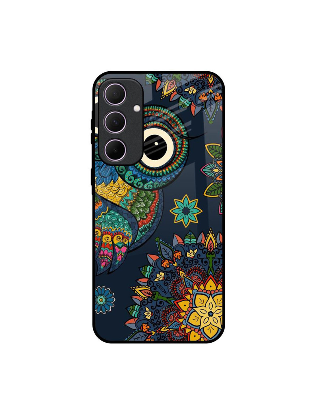 QRIOH Owl Art Printed Sleek & Lightweight Silicone Samsung Galaxy A35 5G Glass Back Case