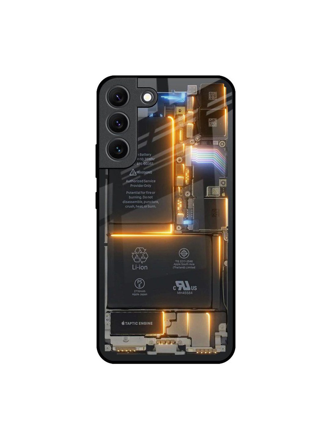 QRIOH Glow Up Skeleton Samsung Galaxy S22 Glass Back Case Mobile Accessories