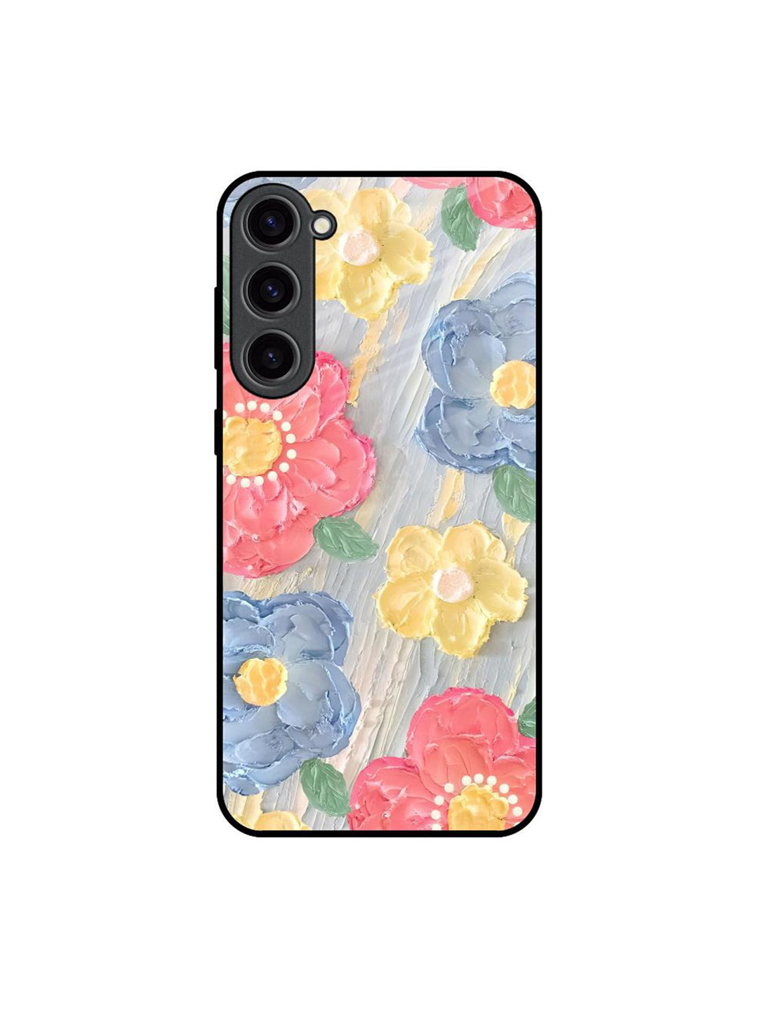 QRIOH Floral Canvas Printed Samsung Galaxy S23 Plus 5G Silicone Back Case