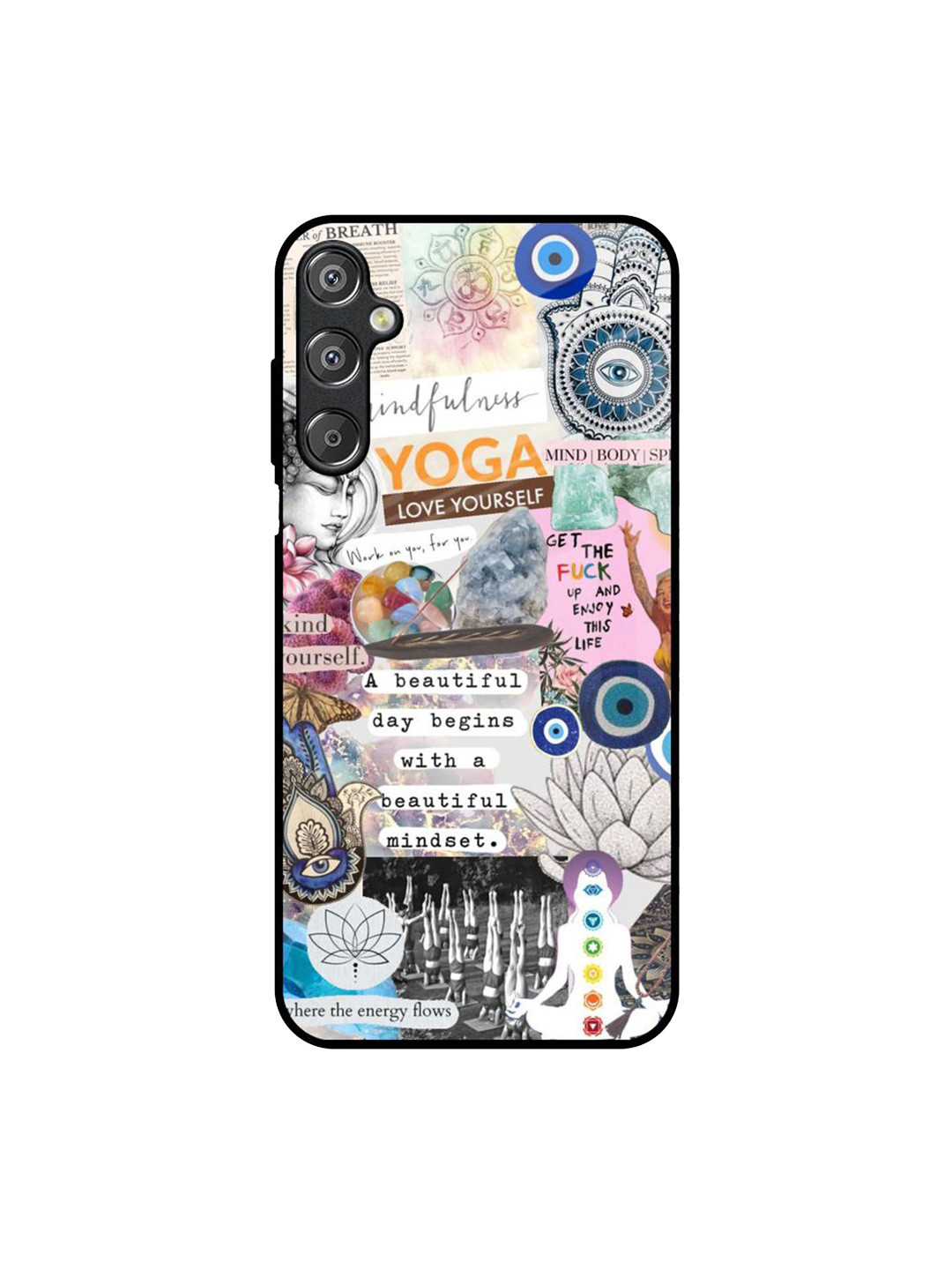 QRIOH Divine Flow Samsung Galaxy M15 5G Glass Back Case Mobile Accessories